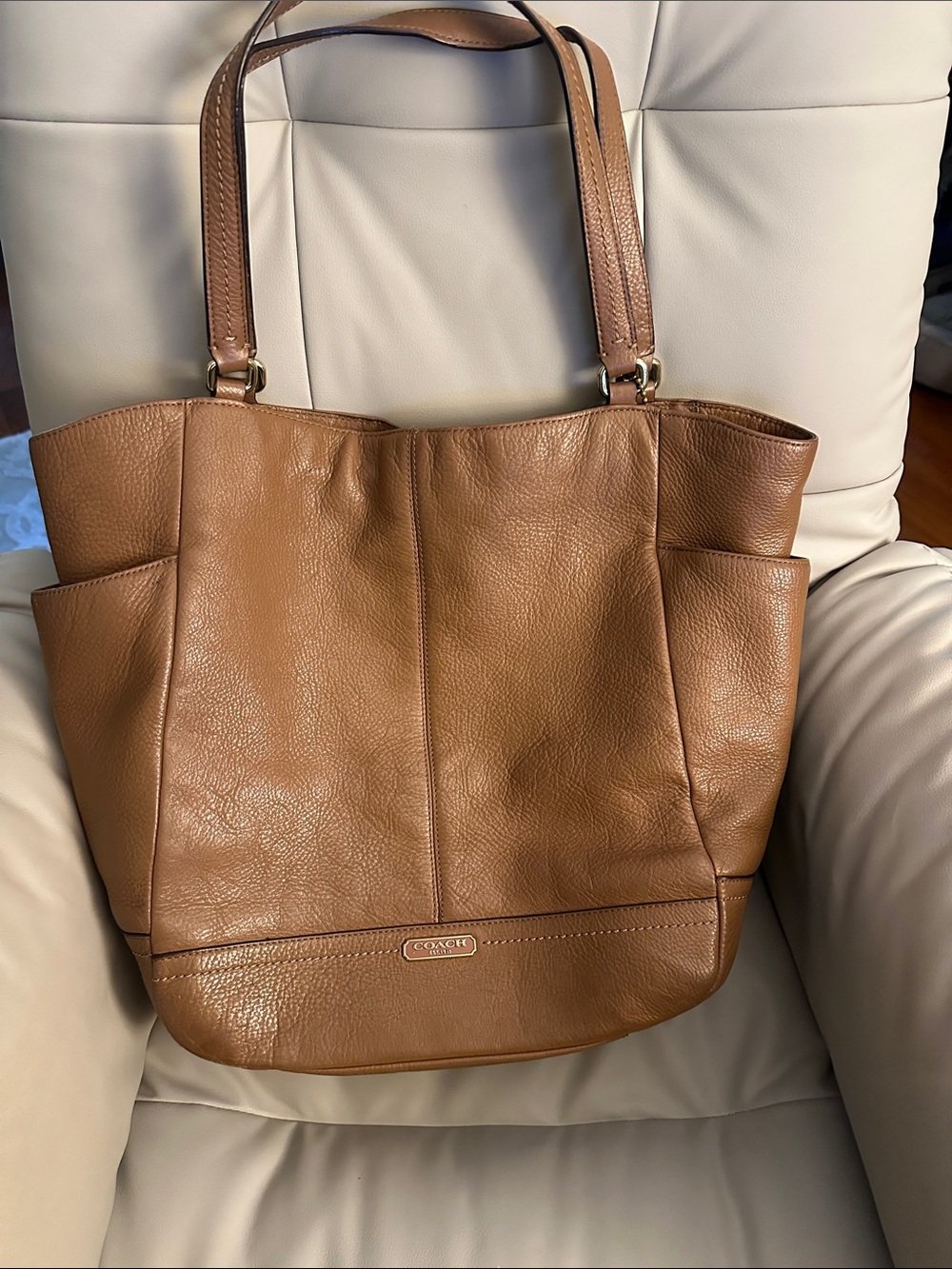 Coach Brown Pebbled Leather Shoulder Bag